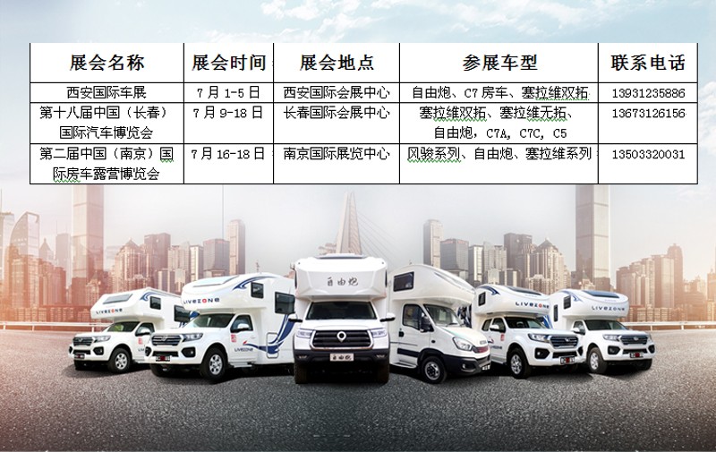 七月，這么多城市都能看房車